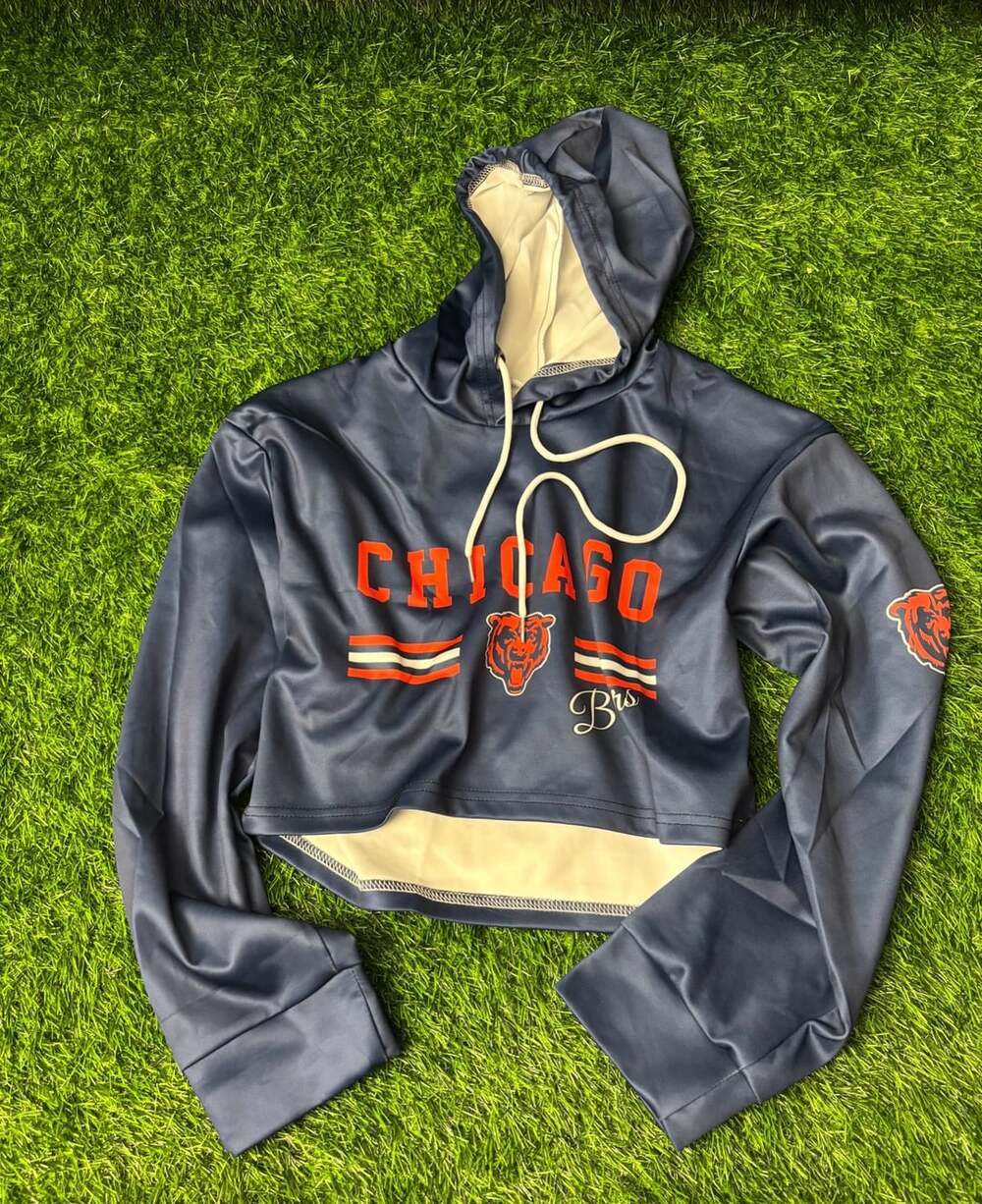 Chicago Bears Jenkins #91 Cropped Hoodie